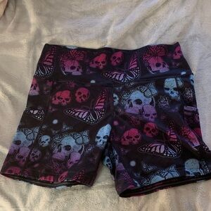 Constantly Varied Gear Women's Athletic Shorts - Purple and Blue Skull Design